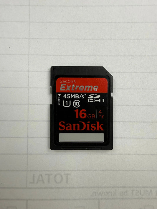 SANDISK 16GBSDHC-2025G Extreme 16GB SDHC I Class 10, Used SANDISK