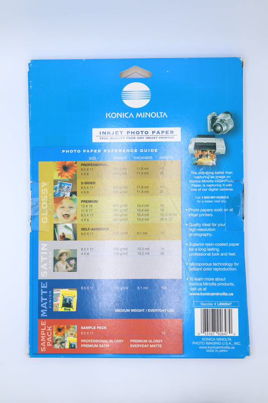 Konica Minolta InkJet Everday Use Matte Finish Photo Paper 100 Sheets (8.5 x 11)