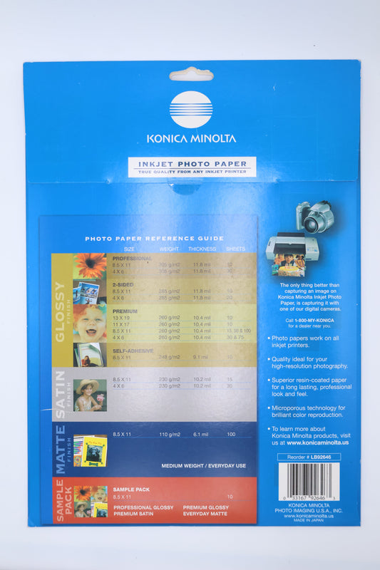 Konica Minolta Inkjet Photo Paper Glossy Finish (8.5 x 11)