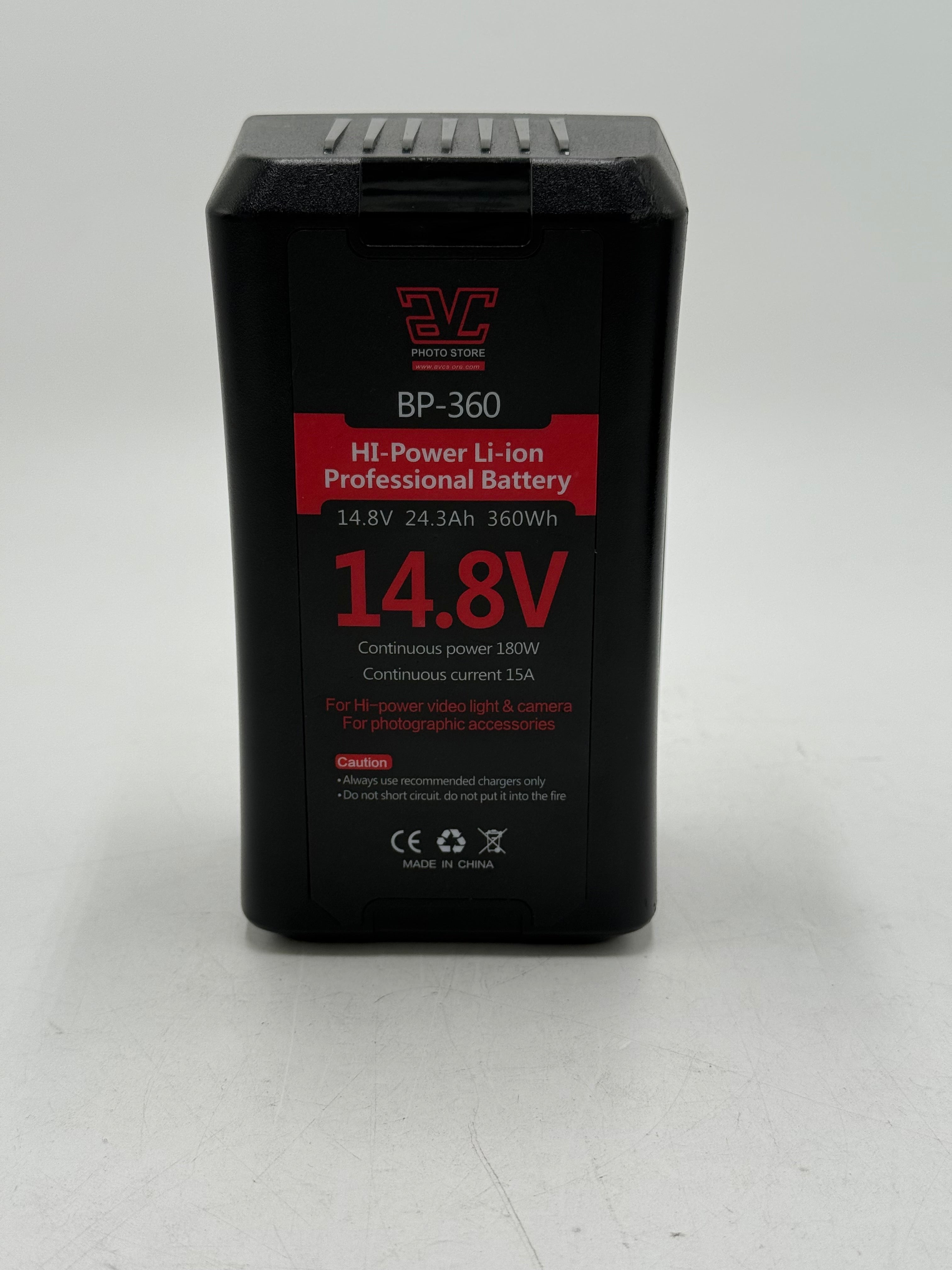 AVC BP360 Lithium Ion Professional V-Mount Battery, 14.8V 24.3Ah 360Wh, Used - AVC photo video store