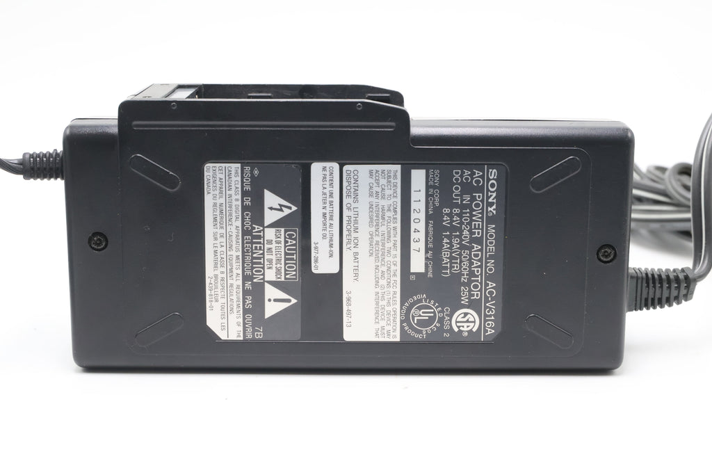 Sony AC-V316-20437 AC-V316 Power Adapter Battery Charger 110-240V for Sony Camcorders, Used - AVC photo video store