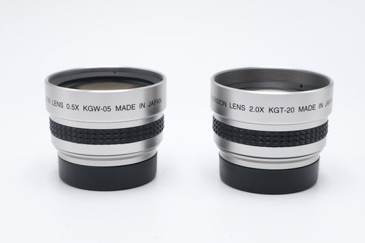 Kenko Set of 2-Digital Wide 0.5X KGW-05 and Telephoto 2.0X KGT-20 Mini Camcorder Conversion Lens, Used - AVC photo video store