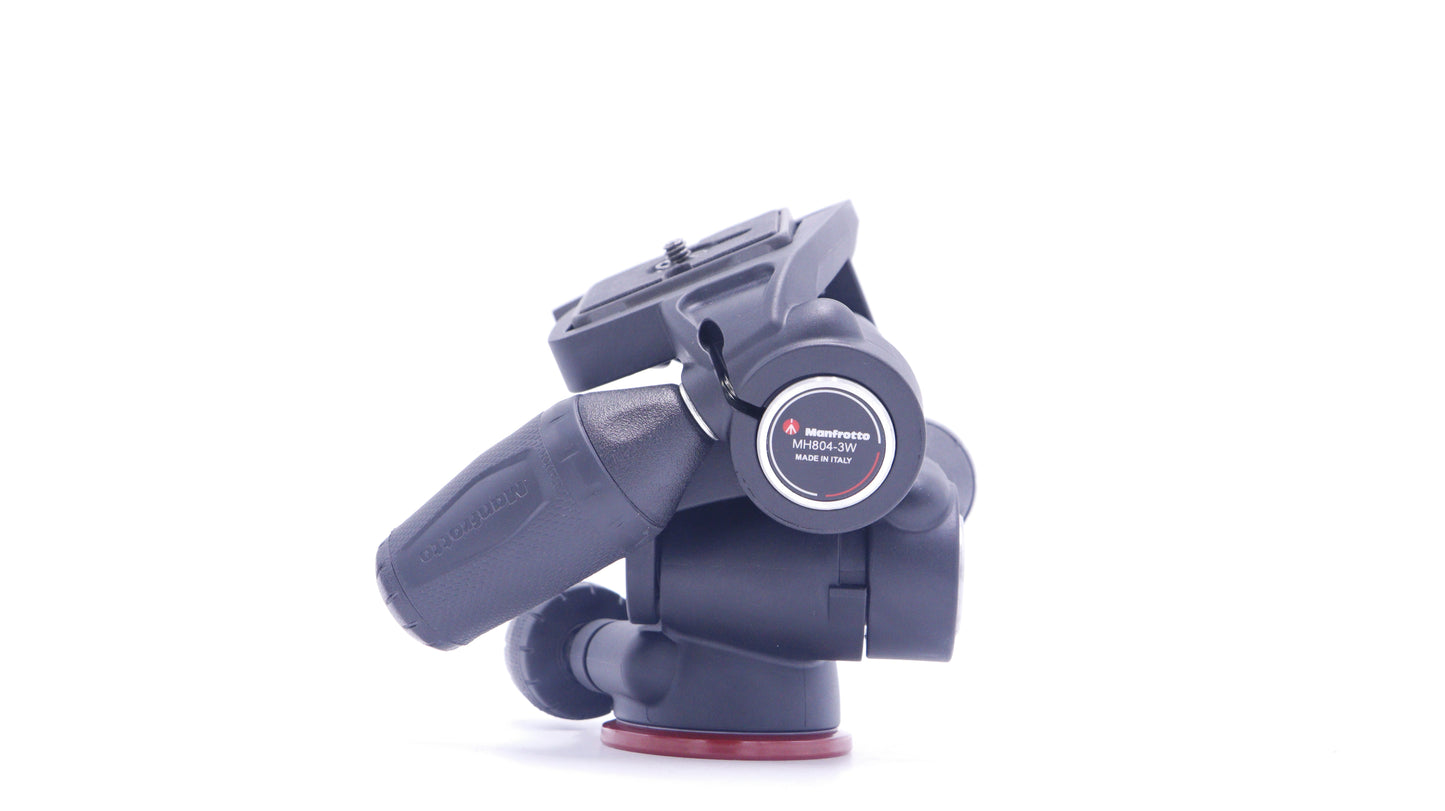 Manfrotto MH8043W-59187 MH804 3-Way, Pan-and-Tilt Head with 200LT-PL Quick Release Plate, Used