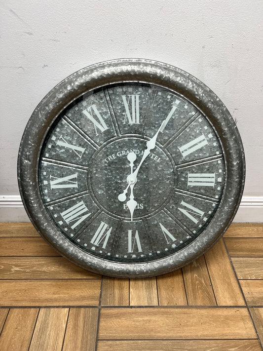 Generic Galvanized Wall Clock, Used