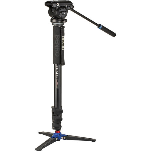 Benro A48FD Aluminum Monopod with 3-Leg Base & S4 Pro Fluid Video, Open Box