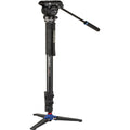 Benro A48FD Aluminum Monopod with 3-Leg Base & S4 Pro Fluid Video, Open Box