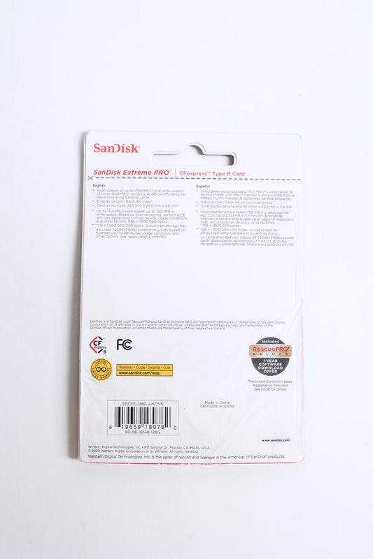 Sandisk 128GB Extreme PRO CFExpress Type-B Card, Used