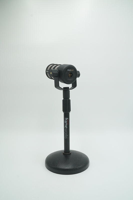 Rode Podmic Dynamic Podcasting Microphone + Gator XLR Stand, Used