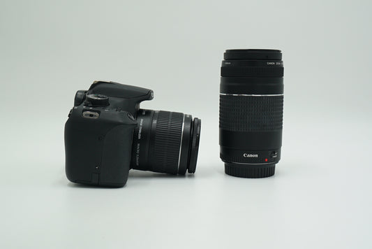 Canon EOSREBELT5/DUALLENS/76502 Rebel T5, EF-S 18-55mm f/3.5-5.6 IS II + EF 75-300mm f/4-5.6 III, Used