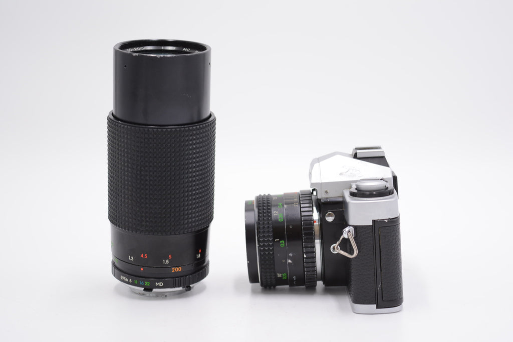 Minolta XG1/29473 XG1 35mm Manual SLR Camera + Albinar Dual Lens Kit (FOR PARTS), Used - AVC photo video store