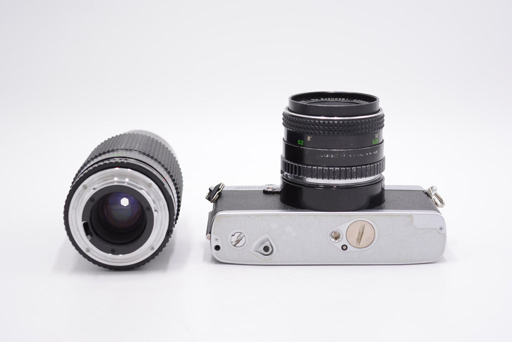 Minolta XG1/29473 XG1 35mm Manual SLR Camera + Albinar Dual Lens Kit (FOR PARTS), Used - AVC photo video store