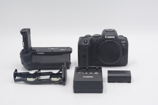 Canon EOSR6/02046 EOS R6 Mirrorless Digital Camera Body Only + BGR10 Battery Grip, Used