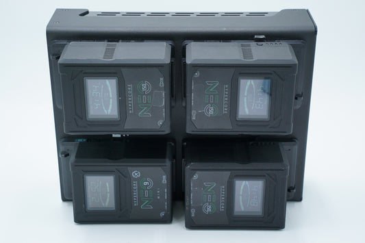 Core Fleet Q4i Four Position Charger/Charging Station + 4 Hypercore Batteries, Used