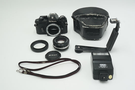 Nikon EM/50/49096 EM 35mm Film Camera + 50mm f/1.8 Series E Lens, Used
