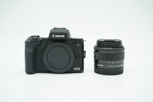Canon M50IIB/1545/00414 EOS M50 Mark II + 15-45mm Lens, Black, Used