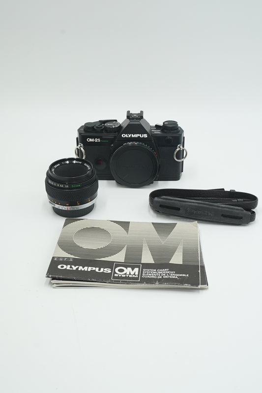 Olympus OM2S/18343 35mm Film Camera + Zuiko 50mm f/3.5 Auto-Macro, Used