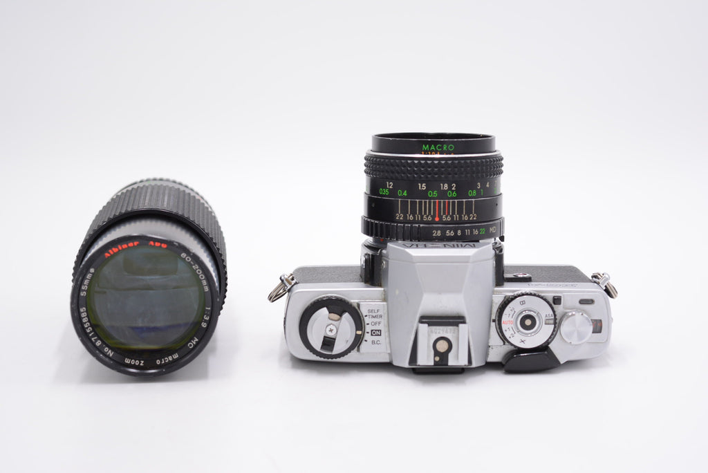 Minolta XG1/29473 XG1 35mm Manual SLR Camera + Albinar Dual Lens Kit (FOR PARTS), Used - AVC photo video store