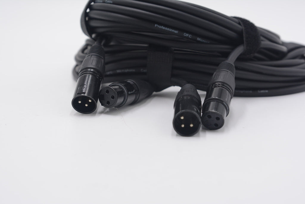 Generic XLR Dual Pack Professional OFC Microphone Cable, Used - AVC photo video store