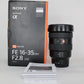 Sony SEL1635GM/1893926 FE 16-35mm f/2.8 GM Lens, Used