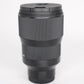 Sigma 135/1.8S/35452 135mm f/1.8 DG HSM ART Lens F/Sony, Used